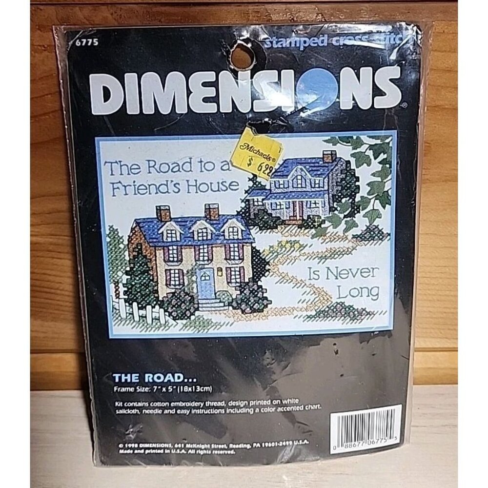 Dimensions Stamped Cross Stitch 6775 The Road to a Friend’s House Is Never Long